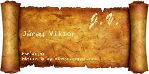 Járay Viktor névjegykártya
